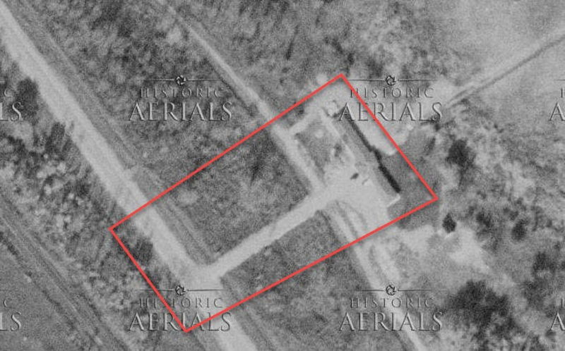 Hooks Waterfront Resort (Train Station Motel, Hopson Motel) - 1955 Aerial (newer photo)
